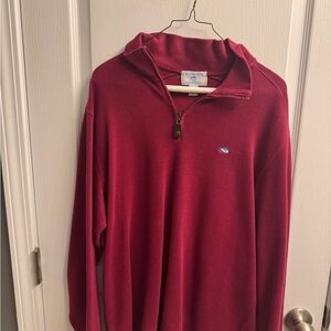 Southern Tide Men's Zip-Up Sweater in Deep Red